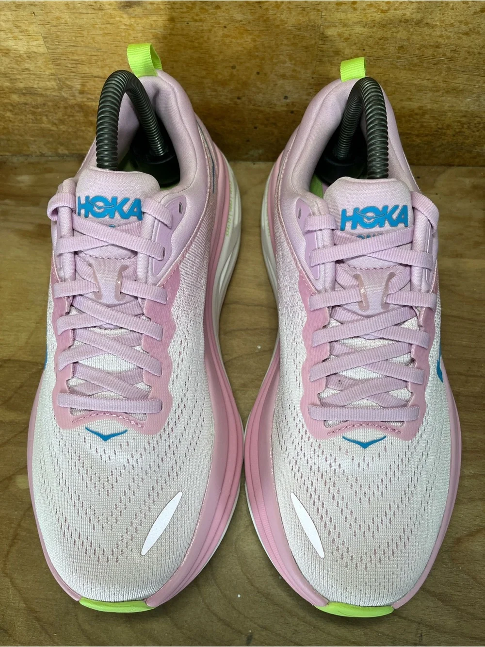 Hoka One One Bondi 8 REFLECTIVE Womens Size 8 Running Shoes Sneakers Pink Blue